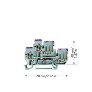 Złączka dwupiętrowa bazowa X-COM 2-przewodowa / 2-pinowa L szara 870-108 /50szt./ WAGO (870-108)