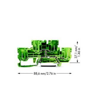 Złączka dwupiętrowa bazowa X-COM 4-pinowa PE żółto-zielona 870-157 /50szt./ WAGO (870-157)