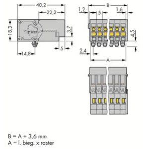 Wtyk X-COM 10-biegunowy szary raster 5mm 769-610/001-000 /25szt./ WAGO (769-610/001-000)