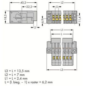 X-COM wtyk 12-biegunowy szary raster 5 mm (769-612/004-000)