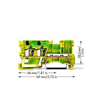 Złączka bazowa X-COM 1-przewodowa / 1-pinowa żółto-zielona 769-257 /50szt./ WAGO (769-257)