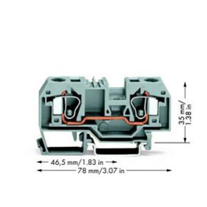 Złączka szynowa 2-przewodowa 10mm2 szara 284-901 WAGO (284-901)