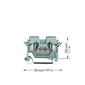 Złączka szynowa 2-przewodowa 2,5mm2 szara 280-601 WAGO (280-601)
