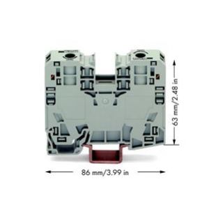 Złączka szynowa 2-przewodowa 35mm2 szara 285-135 WAGO (285-135)
