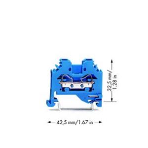 Złączka szynowa 2-przewodowa 4mm2 niebieska 281-104 WAGO (281-104)