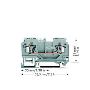 Złączka 2-przewodowa 4 mm2 szara 880-901 /100szt./ WAGO (880-901)