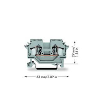 Złączka szynowa 2-przewodowa 4mm2 szara 281-601 WAGO (281-601)