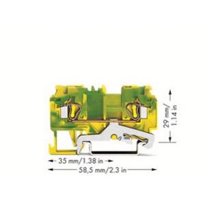 Złączka 2-przewodowa PE 4mm2 żółto-zielona 880-907 /100szt./ WAGO (880-907)