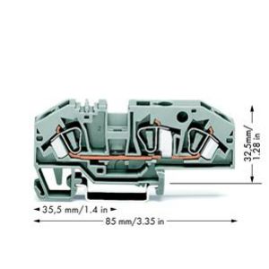 Złączka 3-przewodowa 6mm2 szara 282-699 /25szt./ WAGO (282-699)