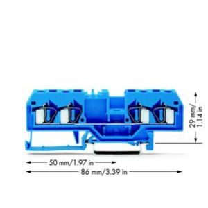 Złączka szynowa 4-przewodowa 4mm2 niebieska 281-654 WAGO (281-654)