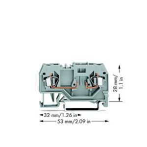 Złączka bazowa 2-przewodowa 2,5mm2 szara 10A 280-916 WAGO (280-916)