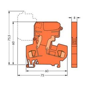 Złączka bezpiecznikowa 4mm2 10A G 5x 20mm bez sygnalizacji przepalenia wkładki pomarańczowa 281-616 WAGO (281-616)