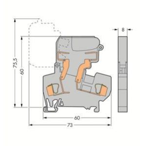 Złączka bezpiecznikowa 4mm2 szary 10A G 5x 20mm 281-611 WAGO (281-611)