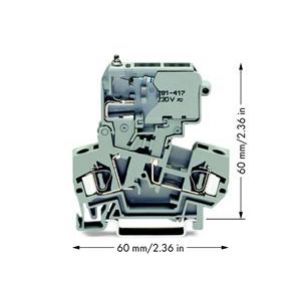 Złączka bezpiecznikowa 4mm2 szary 10A G 5x 20mm DIN 35mm 281-611/281-417 WAGO (281-611/281-417)