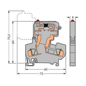 Złączka bezpiecznikowa 4mm2 szara 10A 5x 20mm 281-611/281-541 WAGO (281-611/281-541)