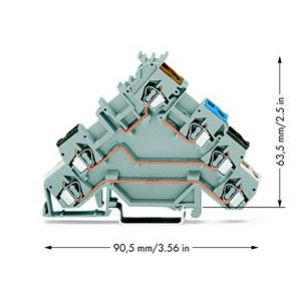 Złączka szynowa 4-przewodowa do czujników 2,5mm2 szara 280-580 /50szt./ WAGO (280-580)