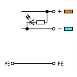 Złączka do czujników zasilająca z PE 2,5mm2 280-574/281-483 /10szt./ WAGO (280-574/281-483)