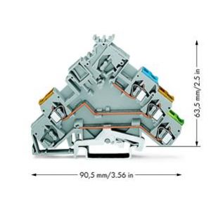 Złączka szynowa do elementów wykonawczych z PE 2,5mm2 szara 280-572 WAGO (280-572)