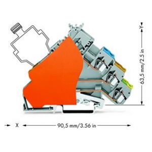 złączka do elementów wykonawczych z PE 2,5 mm2 do wtyków bezpiecznik. (280-575/280-323)