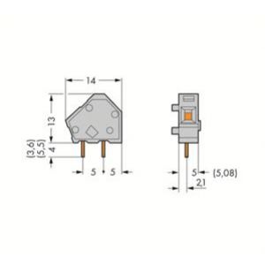 Złączka do plytek drukowanych szara 236-401 /100szt./ WAGO (236-401)