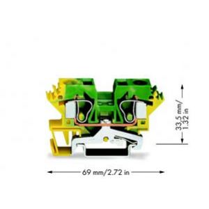 Złączka 2-przewodowa 10mm2 żółto-zielona 284-607 /25szt./ WAGO (284-607)