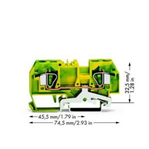 Złączka 2-przewodowa 6mm2 żółto-zielona 282-907 WAGO (282-907)