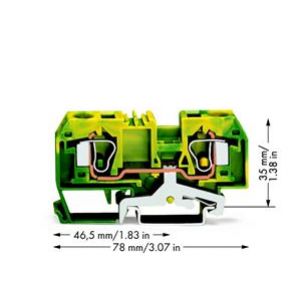 Złączka PE 2-przewodowa Ex 10mm2 żółto-zielona 284-907/999-950 /25szt./ WAGO (284-907/999-950)