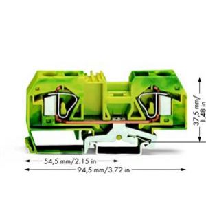 Złączka PE 2-przewodowa Ex 16mm2 żółto-zielona 283-907/999-950 /20szt./ WAGO (283-907/999-950)