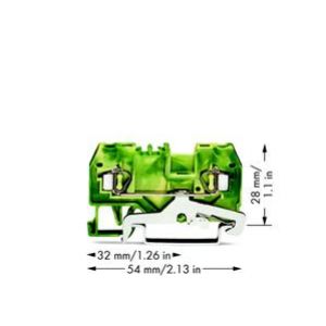 Złączka PE 2-przewodowa Ex 2,5mm2 jasnoszara 280-907/999-950 /100szt./ WAGO (280-907/999-950)