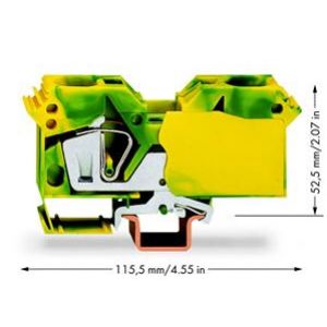 Złączka PE 2-przewodowa Ex 35 mm2 żółto-zielona 285-607/999-950 /15szt./ WAGO (285-607/999-950)