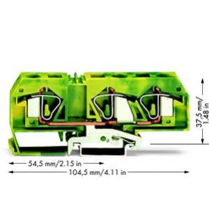 Złączka 3-przewodowa 16mm2 żółto-zielona 283-677 WAGO (283-677)