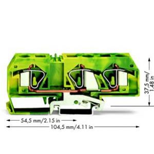 Złączka PE 3-przewodowa 16mm2 żółto-zielona 283-677/999-950 /20szt./ WAGO (283-677/999-950)