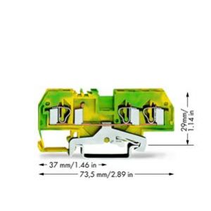Złączka 3-przewodowa 4mm2 żółto-zielona 281-687 WAGO (281-687)