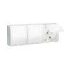 Simon Aquarius Gniazdo wtyczkowe potrójne z uziemieniem Schuko bryzgoszczelne IP54 klapka biała z przesłonami torów prądowych 16A 250V zaciski śrubowe biały AQGSZ1-3Z/11 KONTAKT (AQGSZ1-3Z/11)