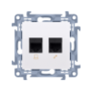 Simon 10 Gniazdo komputerowe podwójne RJ45 kategoria 6 ekranowane biały C62E.01/11 KONTAKT (C62E.01/11)
