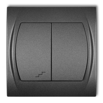 KARLIK LOGO Łącznik jednobiegunowy ze schodowym (wspólne zasilanie) grafitowy 11LWP-10.1 (11LWP-10.1)