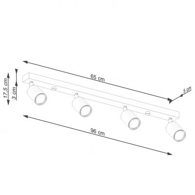 Sollux Plafon VERDO 4 czarny SL.1294 (SL.1294)