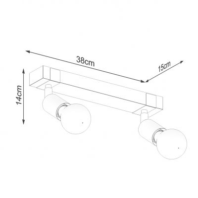 Sollux Plafon ZUCA 2 czarny SL.1296 (SL.1296)
