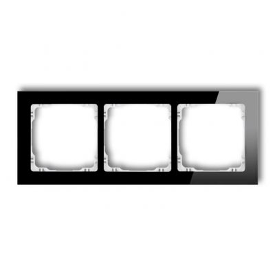 KARLIK DECO Ramka uniwersalna potrójna - efekt szkła (ramka: czarna; spód: biały) czarny 12-0-DRS-3 (12-0-DRS-3)