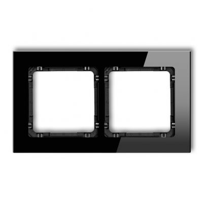 KARLIK DECO Ramka uniwersalna podwójna - szkło (ramka: czarna; spód: czarny) czarny 12-12-DRG-2 (12-12-DRG-2)