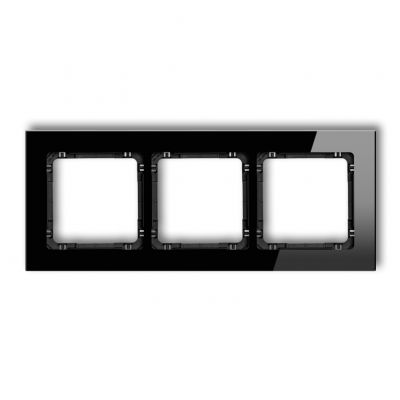 KARLIK DECO Ramka uniwersalna potrójna - szkło (ramka: czarna; spód: czarny) czarny 12-12-DRG-3 (12-12-DRG-3)