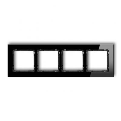KARLIK DECO Ramka uniwersalna poczwórna - szkło (ramka: czarna; spód: czarny) czarny 12-12-DRG-4 (12-12-DRG-4)