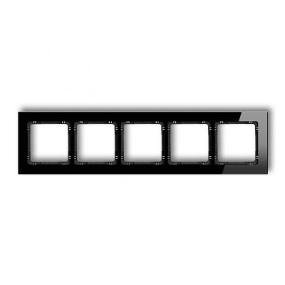 KARLIK DECO Ramka uniwersalna pięciokrotna - szkło (ramka: czarna; spód: czarny) czarny 12-12-DRG-5 (12-12-DRG-5)