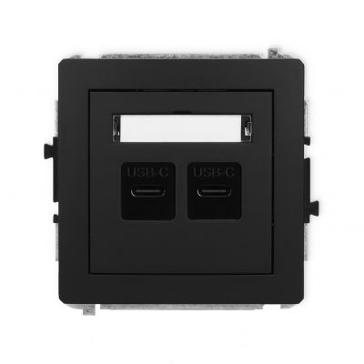 DECO Mechanizm ładowarki USB podwójnej 2xUSB C, 20W max. czarny mat (12DCUSB-7)