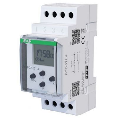 Zegar sterujący programowalny tygodniowy 1-kanałowy  PCZ-521.4  F&F (PCZ-521.4)