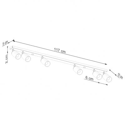 Plafon WINX 6L czarny/miedź (SL.1380)
