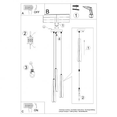 Lampa wisząca PRYSM 3P biała (SL.1398)