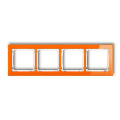 KARLIK DECO Ramka uniwersalna poczwórna - efekt szkła (ramka: pomarańczowa; spód: biały) pomarańczowy 13-0-DRS-4 (13-0-DRS-4)