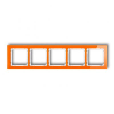 KARLIK DECO Ramka uniwersalna pięciokrotna - efekt szkła (ramka: pomarańczowa; spód: biały) pomarańczowy 13-0-DRS-5 (13-0-DRS-5)