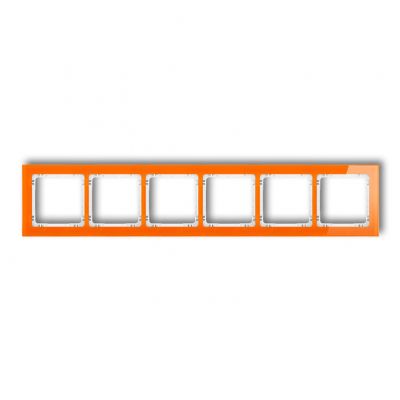 KARLIK DECO Ramka uniwersalna sześciokrotna - efekt szkła (ramka: pomarańczowa; spód: biały) pomarańczowy 13-0-DRS-6 (13-0-DRS-6)